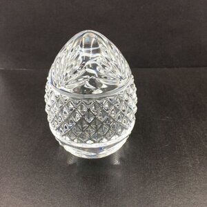 Vintage Cut Crystal Egg Shaped Paperweight made In France coastal minimalist